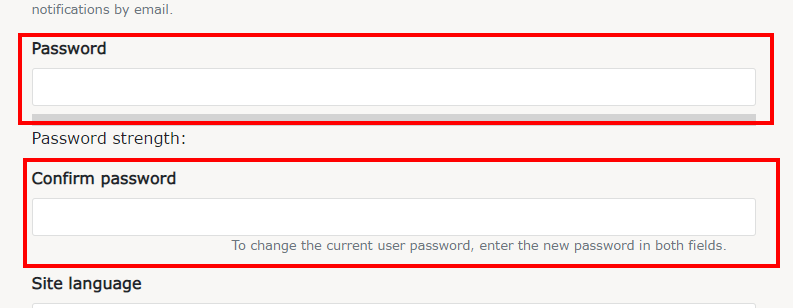password fields